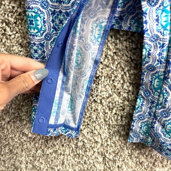 Coolibar Swimsuit Baby 12-18M Blue Tile UPF 50+ Beach Long Sleeve One Piece - Picture 4 of 5